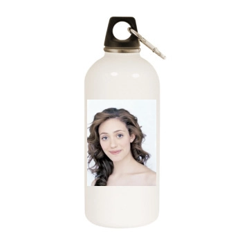 Emmy Rossum White Water Bottle With Carabiner