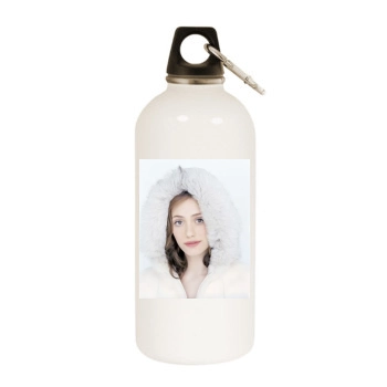 Emmy Rossum White Water Bottle With Carabiner