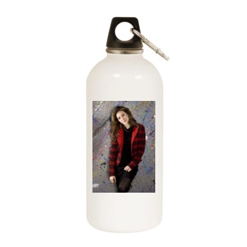 Emmy Rossum White Water Bottle With Carabiner