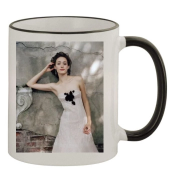 Emmy Rossum 11oz Colored Rim & Handle Mug