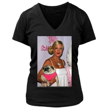 Tori Spelling Women's Deep V-Neck TShirt