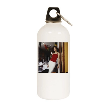 Emmy Rossum White Water Bottle With Carabiner