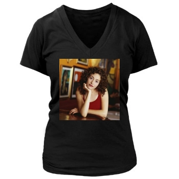 Emmy Rossum Women's Deep V-Neck TShirt