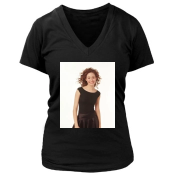 Emmy Rossum Women's Deep V-Neck TShirt