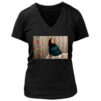 Erika Christensen Women's Deep V-Neck TShirt