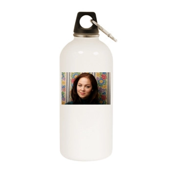 Erika Christensen White Water Bottle With Carabiner