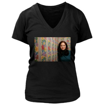 Erika Christensen Women's Deep V-Neck TShirt