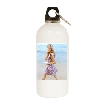 Erika Christensen White Water Bottle With Carabiner