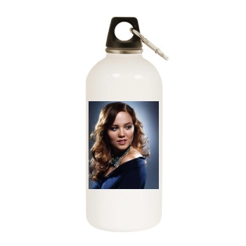 Erika Christensen White Water Bottle With Carabiner