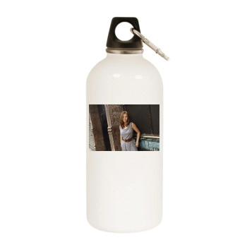 Erika Christensen White Water Bottle With Carabiner