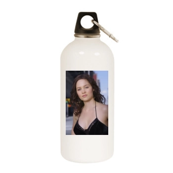 Erika Christensen White Water Bottle With Carabiner