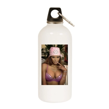 Traci Bingham White Water Bottle With Carabiner