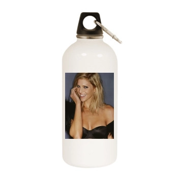 Tricia Helfer White Water Bottle With Carabiner