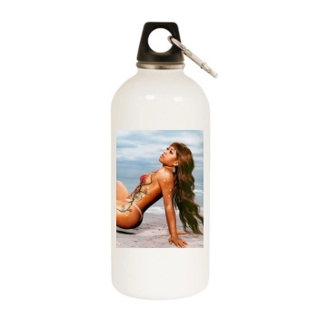 Trina White Water Bottle With Carabiner