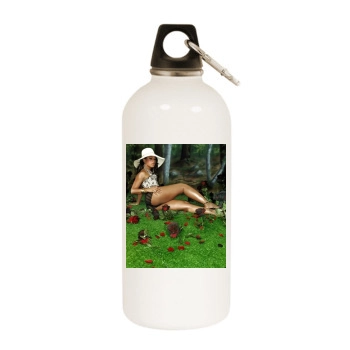 Trina White Water Bottle With Carabiner