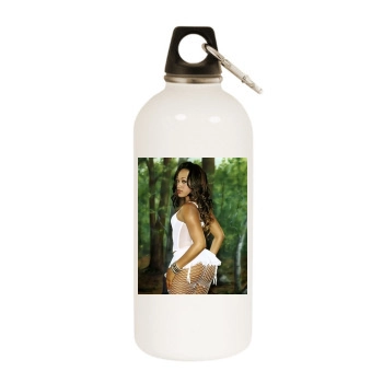 Trina White Water Bottle With Carabiner