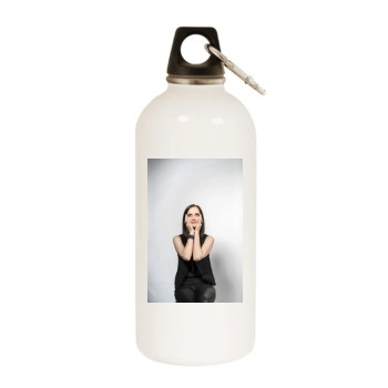 Eva Green White Water Bottle With Carabiner