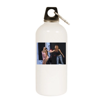 Tyra Banks White Water Bottle With Carabiner