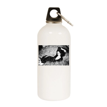 Eva Green White Water Bottle With Carabiner