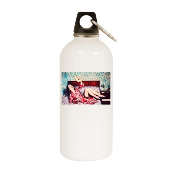 Eva Green White Water Bottle With Carabiner