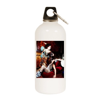 Eva Green White Water Bottle With Carabiner