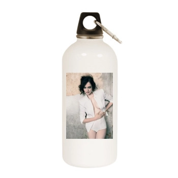 Eva Green White Water Bottle With Carabiner