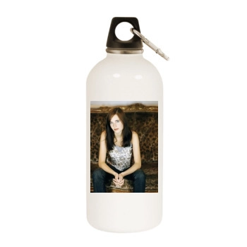 Eva Green White Water Bottle With Carabiner