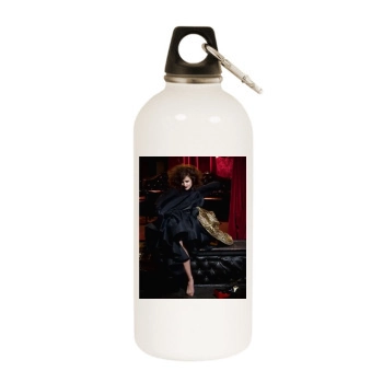 Eva Green White Water Bottle With Carabiner