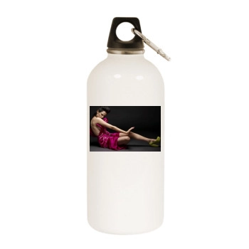 Eva Green White Water Bottle With Carabiner