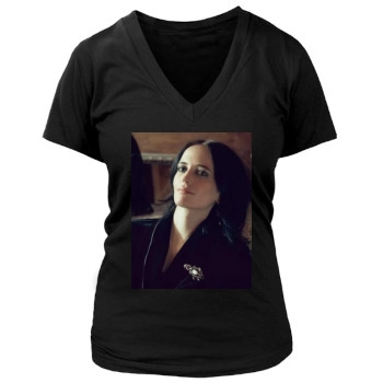 Eva Green Women's Deep V-Neck TShirt