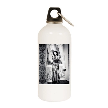 Eva Green White Water Bottle With Carabiner