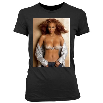 Tyra Banks Women's Junior Cut Crewneck T-Shirt