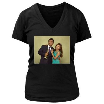 Eva Longoria Women's Deep V-Neck TShirt