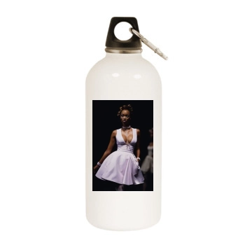 Tyra Banks White Water Bottle With Carabiner