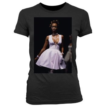 Tyra Banks Women's Junior Cut Crewneck T-Shirt