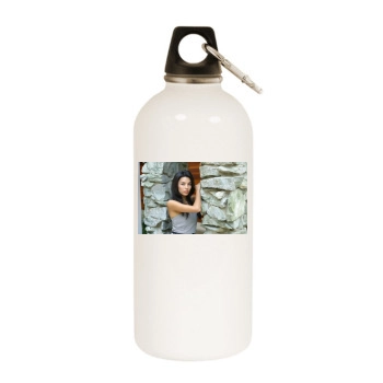 Eva Longoria White Water Bottle With Carabiner