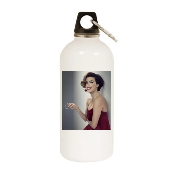 Eva Longoria White Water Bottle With Carabiner