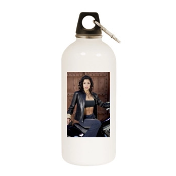 Eva Longoria White Water Bottle With Carabiner