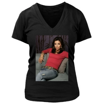 Eva Longoria Women's Deep V-Neck TShirt