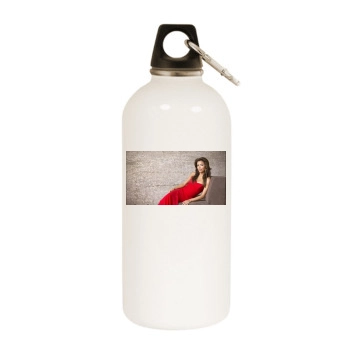 Eva Longoria White Water Bottle With Carabiner