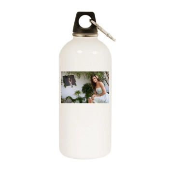 Eva Longoria White Water Bottle With Carabiner