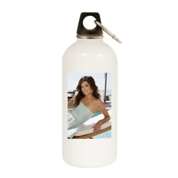 Eva Longoria White Water Bottle With Carabiner