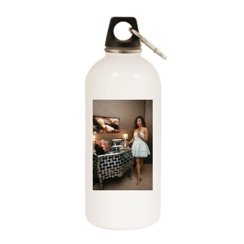 Eva Longoria White Water Bottle With Carabiner