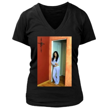 Eva Longoria Women's Deep V-Neck TShirt