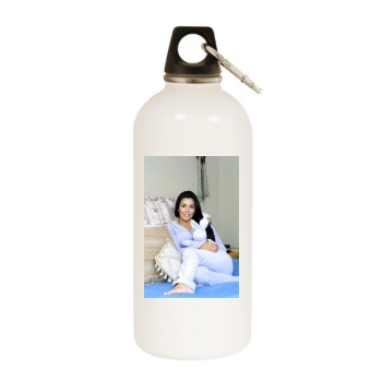 Eva Longoria White Water Bottle With Carabiner