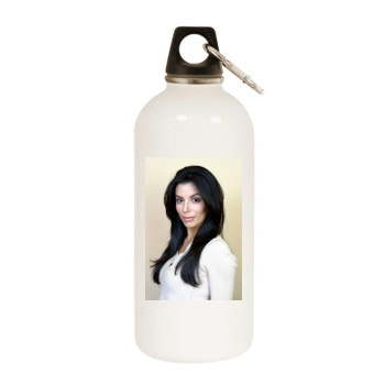 Eva Longoria White Water Bottle With Carabiner