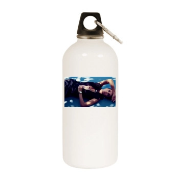 Eva Longoria White Water Bottle With Carabiner