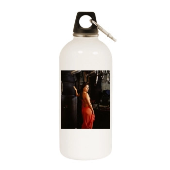 Eva Longoria White Water Bottle With Carabiner