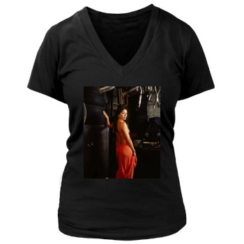 Eva Longoria Women's Deep V-Neck TShirt