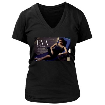 Eva Longoria Women's Deep V-Neck TShirt